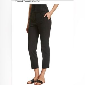 NWT Theory Treeca 2 Traceable Wool Black Pant Size 2